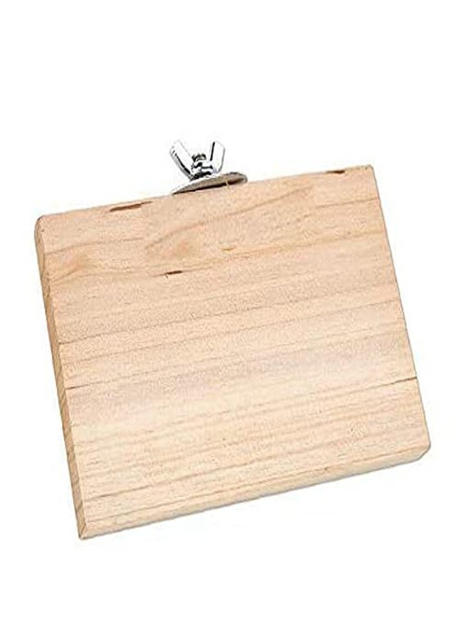 Sage Square 4.5 Inches / 11.5 cm Natural Wood Platform Cum Perch Cum Stand Bird Toy Ideal for Lovebird, Budgerigar, Parrot, Cockatiel, Finch, Canary, Budgeri (Light Weight) - Image 1